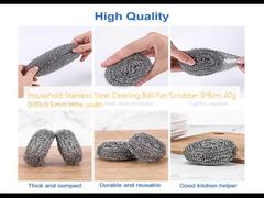 Máy chà sàn làm sạch bằng thép không gỉ gia dụng 8 * 8cm 40g 0,08-0,5mm Chiều rộng dây