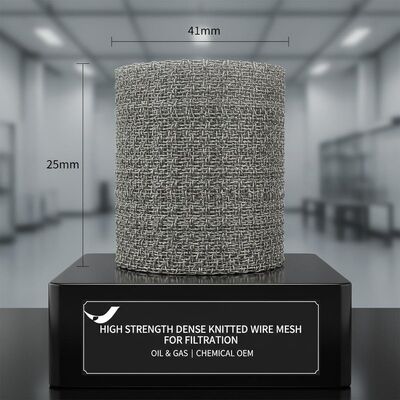 Lưới thép dệt kim dày đặc 35 * 41 * 25,6mm được sản xuất từ ​​​​để lọc dầu và hóa chất OEM