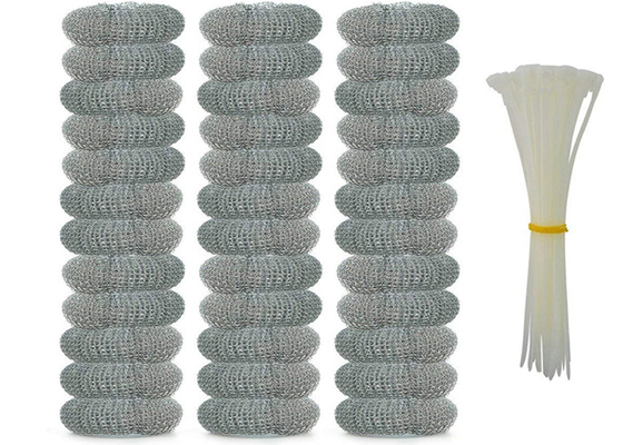 Quả cầu làm sạch bằng thép không gỉ 2 * 6cm 7,5g / Máy chà sàn nhà bếp bằng kim loại bạc