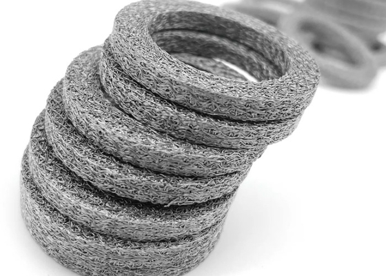 Bộ giảm thanh khí thải Sus 316 Bộ giảm thanh lưới dệt kim Vòng đệm được nén